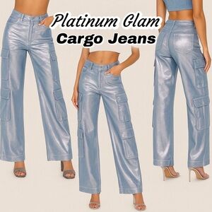 Platinum Glam Luxe Cargo Jeans